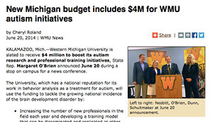 Photo of Western Michigan Group receiving funding